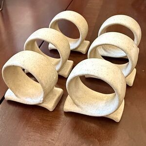 Set of 6 Mikasa Japan Ceramic Cream Napkin Rings Holders